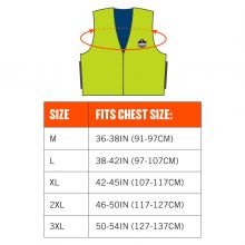  Ergodyne Chill-Its 6665 Evaporative Cooling Vest Size Chart