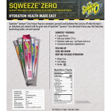 Sqwincher Sqweeze ZERO Sugar Free, Calorie Free Freezer Pops