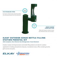 Elkay Outdoor ezH2O Bottle Filling Station Single Pedestal Non-Filtered Non-Refrigerated Freeze Resistant 1