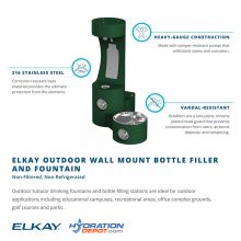 Elkay Outdoor ezH2O Bottle Filling Station Wall Mount Non-Filtered 1