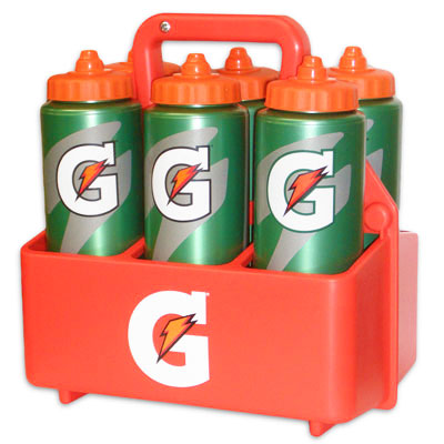 Gatorade Water Bottle Carrier with (6) 32oz Squeeze Bottles