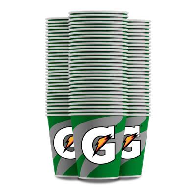 12 oz Gatorade Waxed Logo Paper Cups 2000/cs