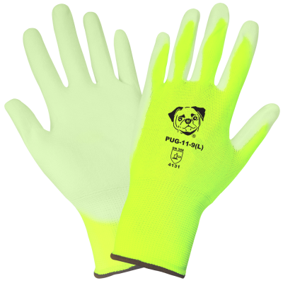 Global Glove Atlas 370 Style PUG-11 Hi Vis Polyurethane Dip Gloves Small